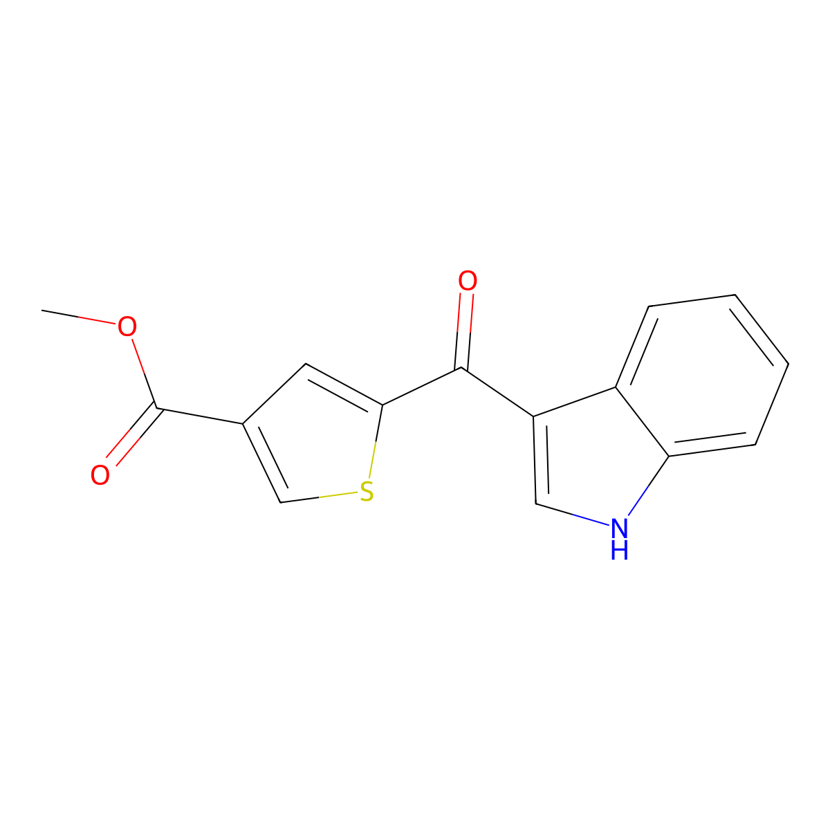 Methyl 5-(1H-indole-3-carbonyl)thiophene-3-carboxylate molecular structure, CAS 2231344-31-1