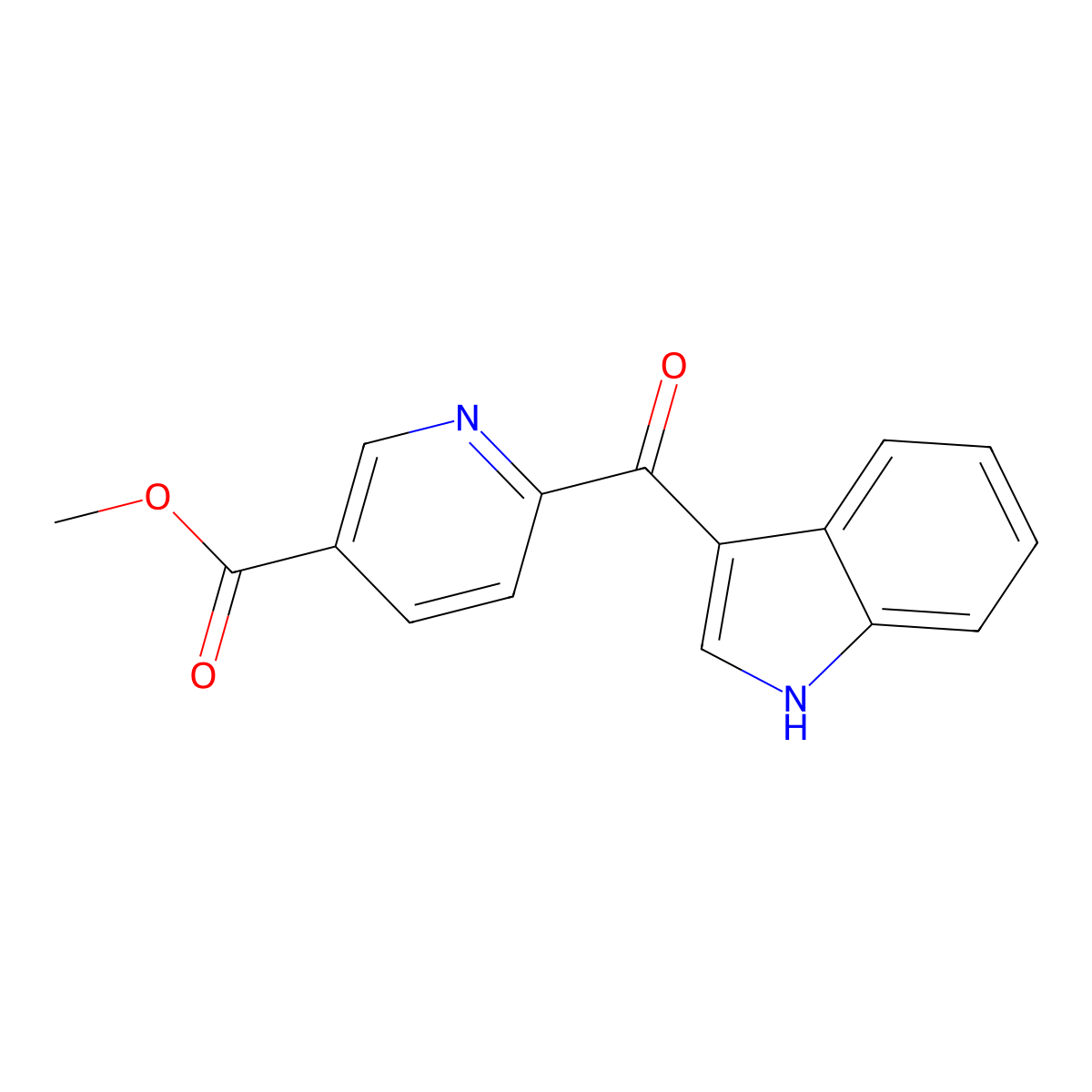 Methyl 6-(1H-indole-3-carbonyl)nicotinate molecular structure, CAS 2231344-34-4