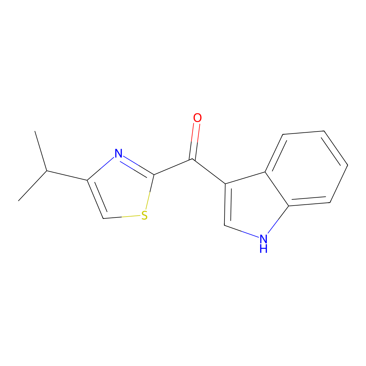 (1H-Indol-3-yl)(4-isopropylthiazol-2-yl)methanone molecular structure, CAS 2231344-37-7
