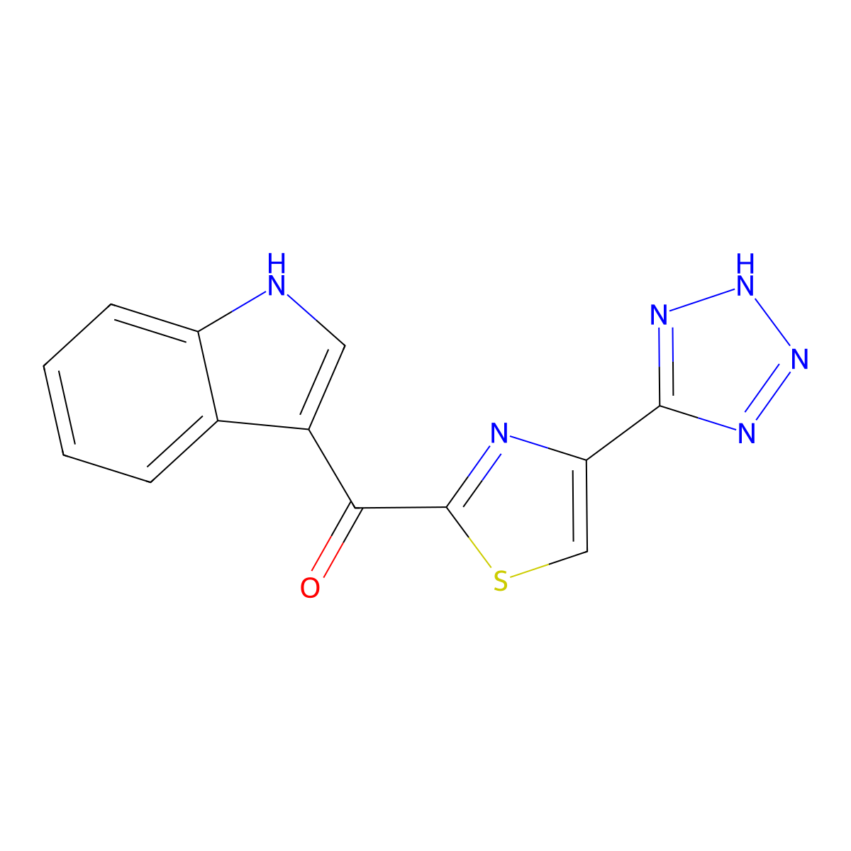 (4-(1H-Tetrazol-5-yl)thiazol-2-yl)(1H-indol-3-yl)methanone molecular structure, CAS 2231344-51-5