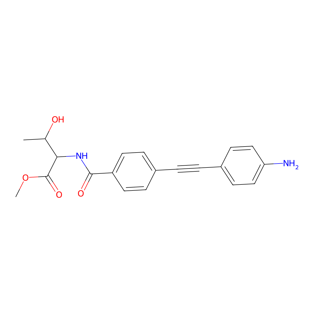 (2S,3R)-Methyl 2-(4-((4-aminophenyl)ethynyl)benzamido)-3-hydroxybutanoate molecular structure, CAS 2231354-67-7