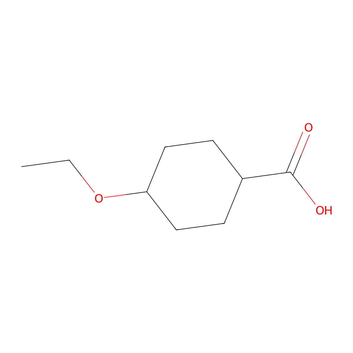 4-Ethoxycyclohexane-1-carboxylic acid molecular structure, CAS 223136-24-1