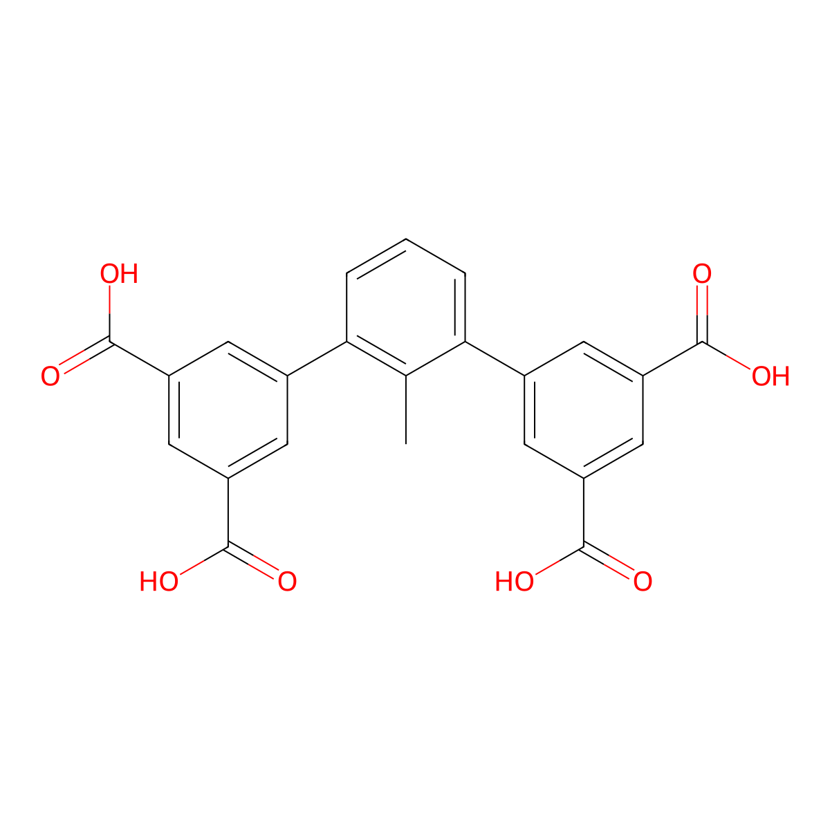 2'-Methyl-[1,1':3',1''-terphenyl]-3,3'',5,5''-tetracarboxylic acid molecular structure, CAS 2231418-79-2
