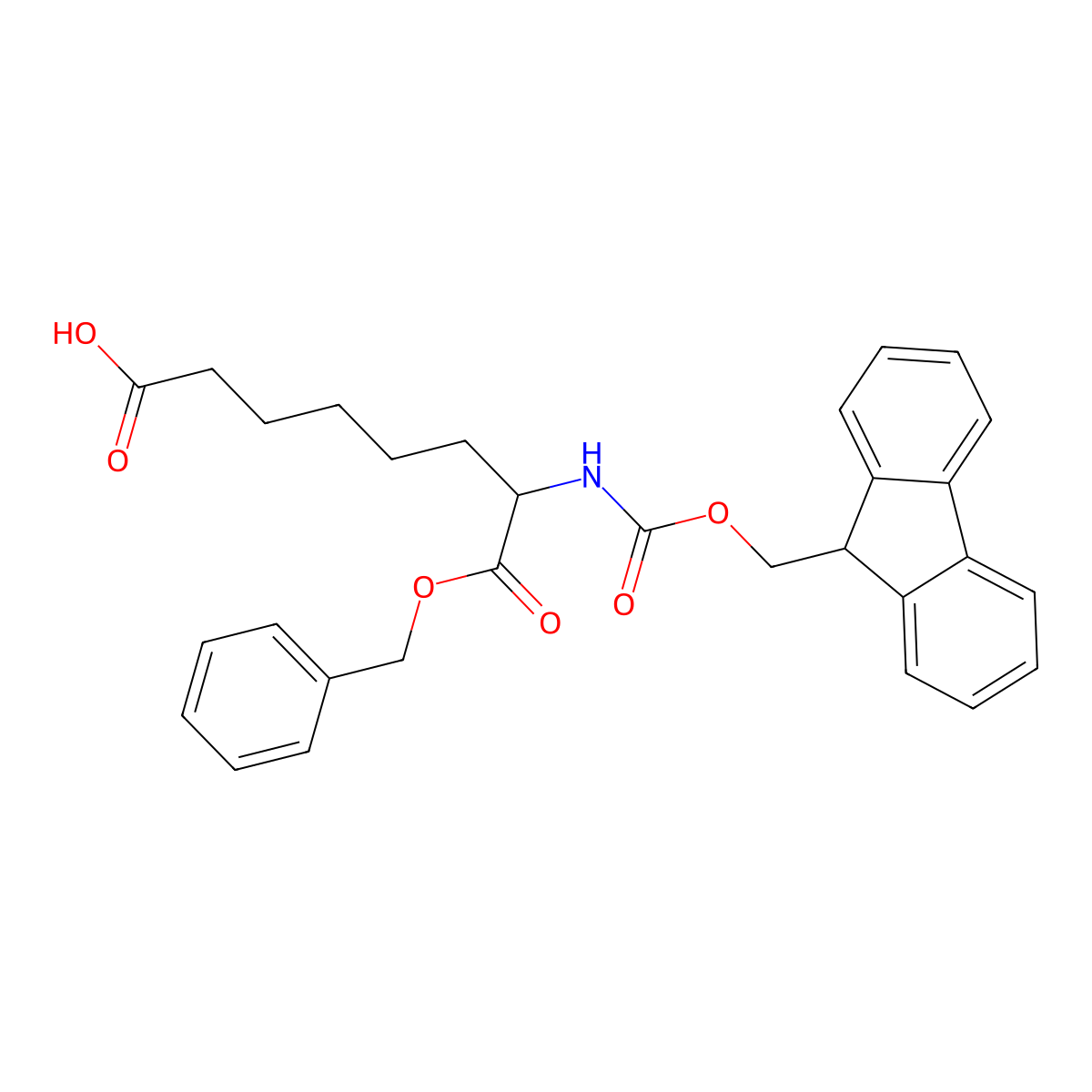 (7S)-7-(9H-fluoren-9-ylmethoxycarbonylamino)-8-oxo-8-phenylmethoxyoctanoic acid molecular structure, CAS 2231421-07-9