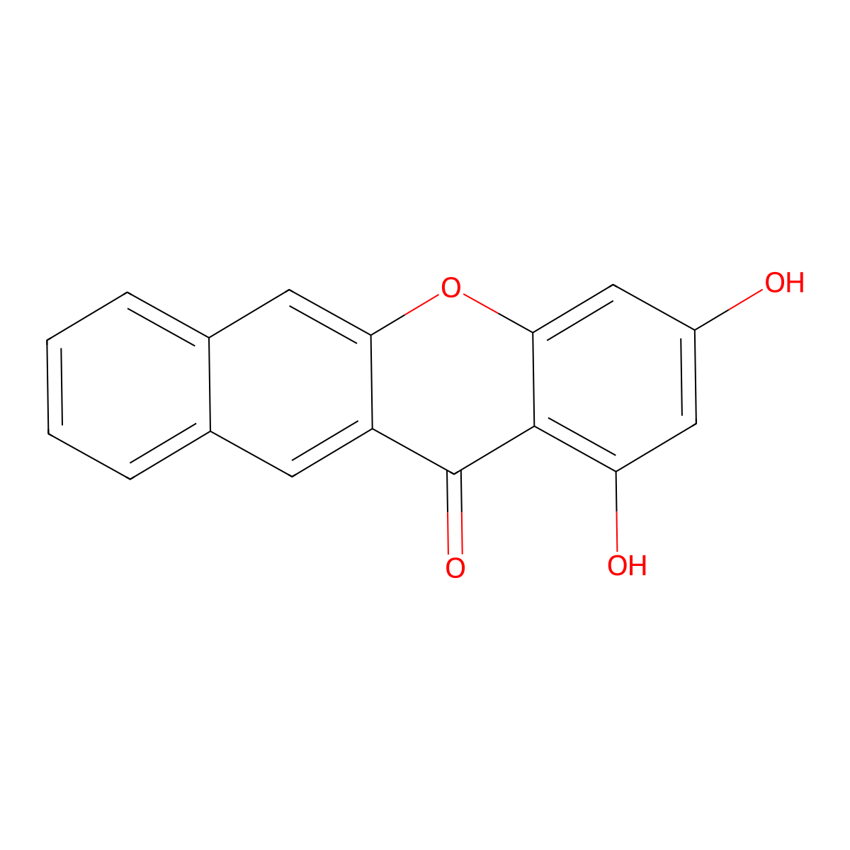 1,3-dihydroxy-12H-benzo(b)xanthen-12-one molecular structure, CAS 22315-94-2