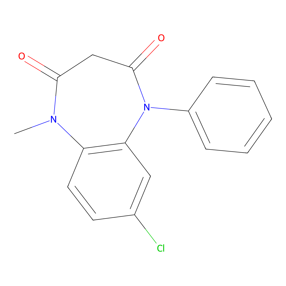 Clobazam molecular structure, CAS 22316-47-8