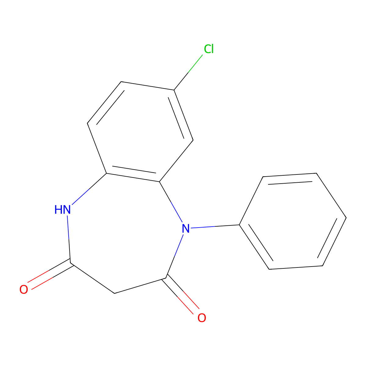 Desmethylclobazam molecular structure, CAS 22316-55-8