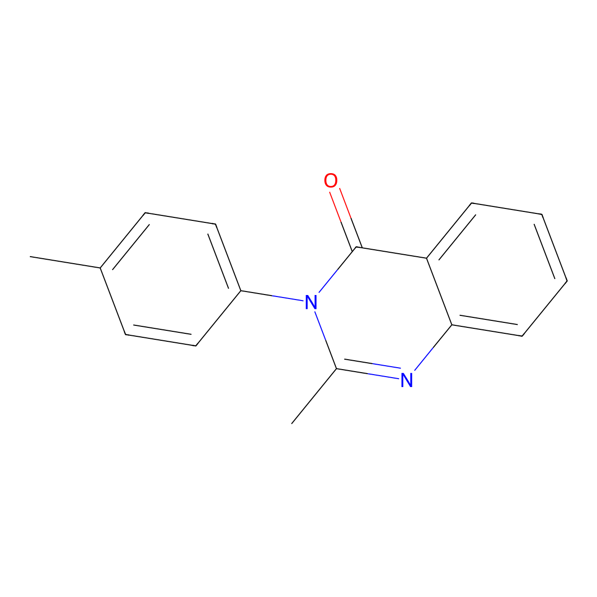 4(3H)-Quinazolinone, 2-methyl-3-(4-methylphenyl)- molecular structure, CAS 22316-59-2