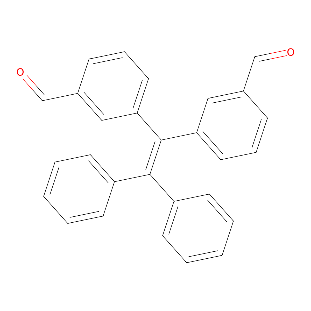 3,3'-(2,2-Diphenylethene-1,1-diyl)dibenzaldehyde molecular structure, CAS 2231618-36-1