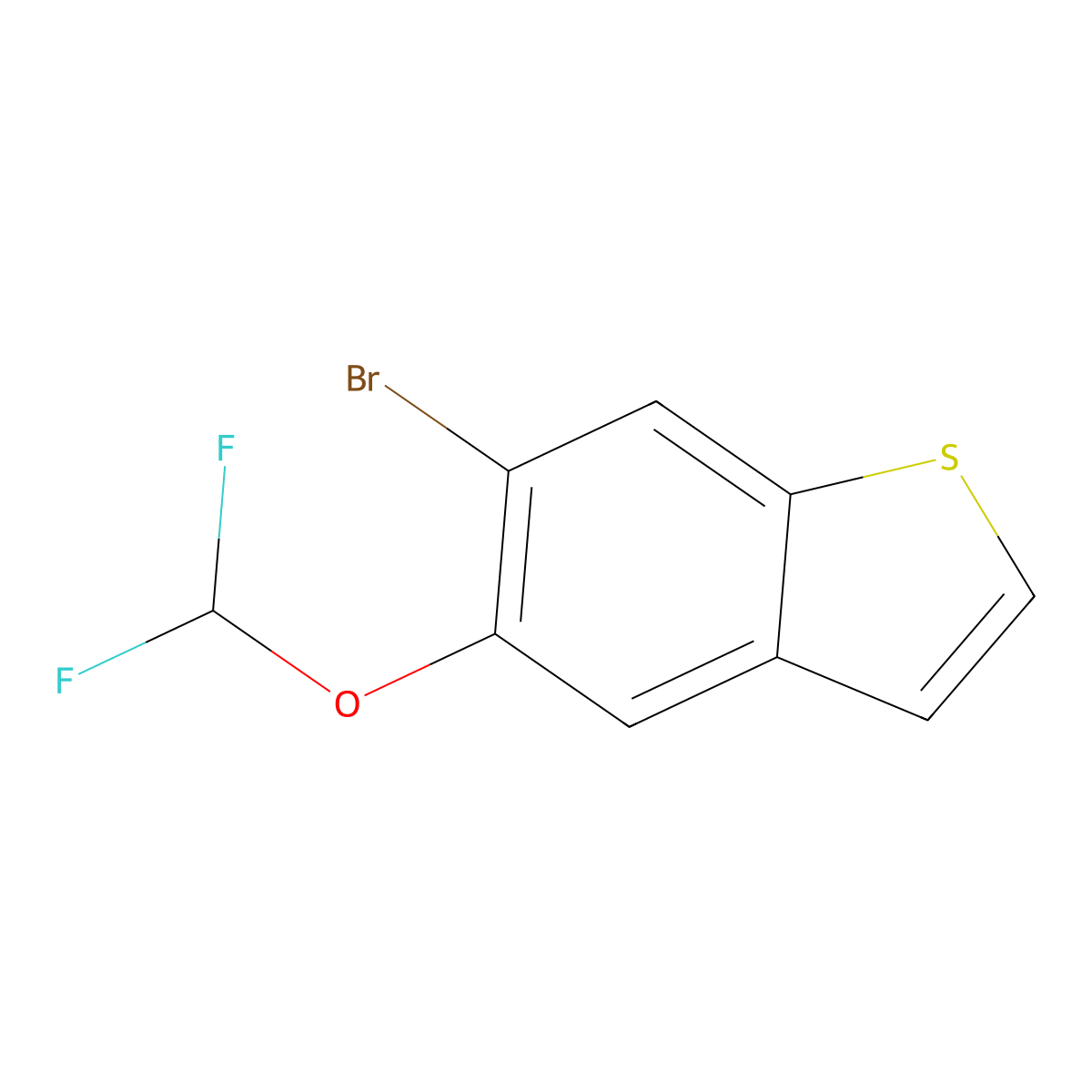 6-Bromo-5-(difluoromethoxy)benzo[b]thiophene molecular structure, CAS 2231627-59-9