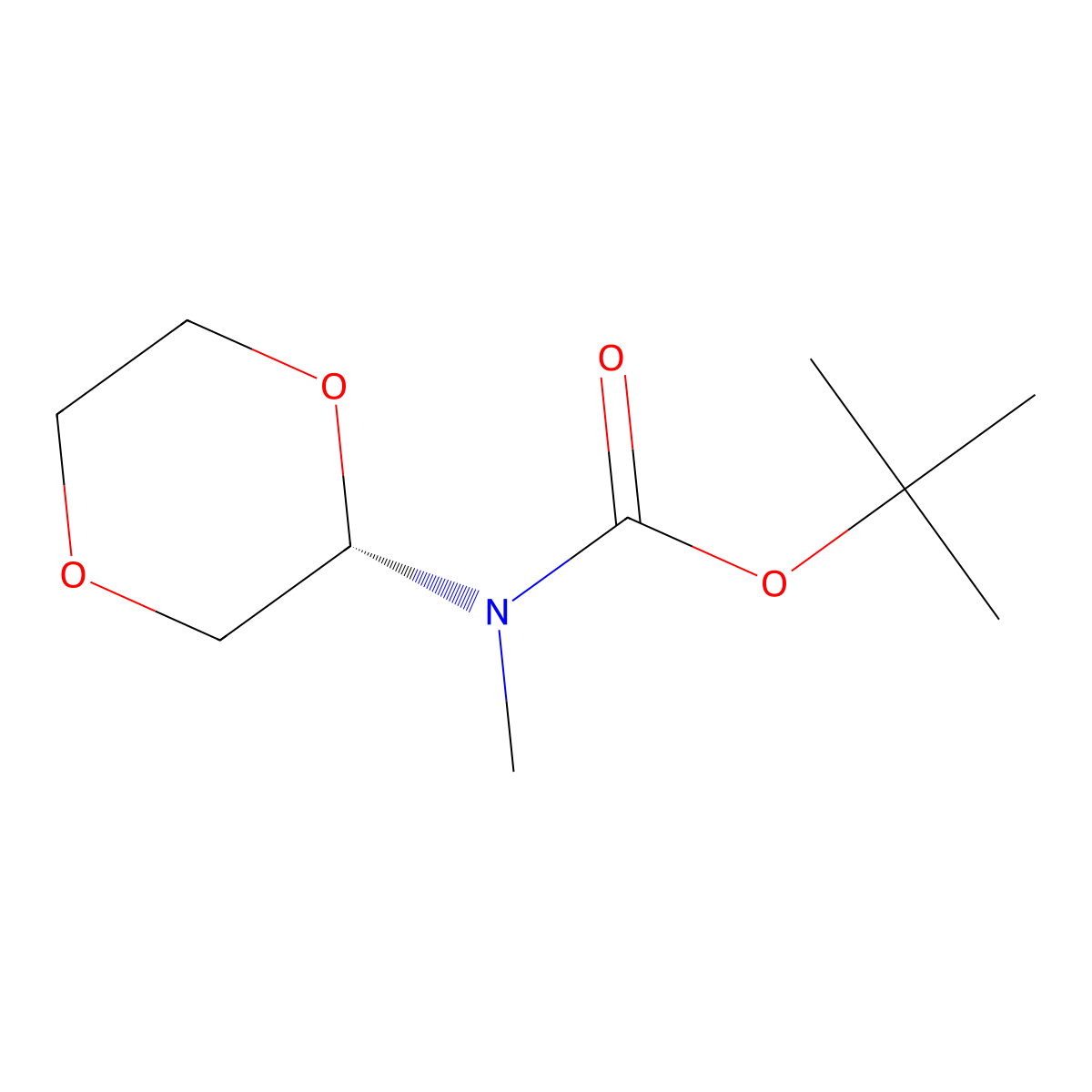 (S)-tert-butyl (1,4-dioxan-2-yl)methylcarbamate molecular structure, CAS 2231663-21-9