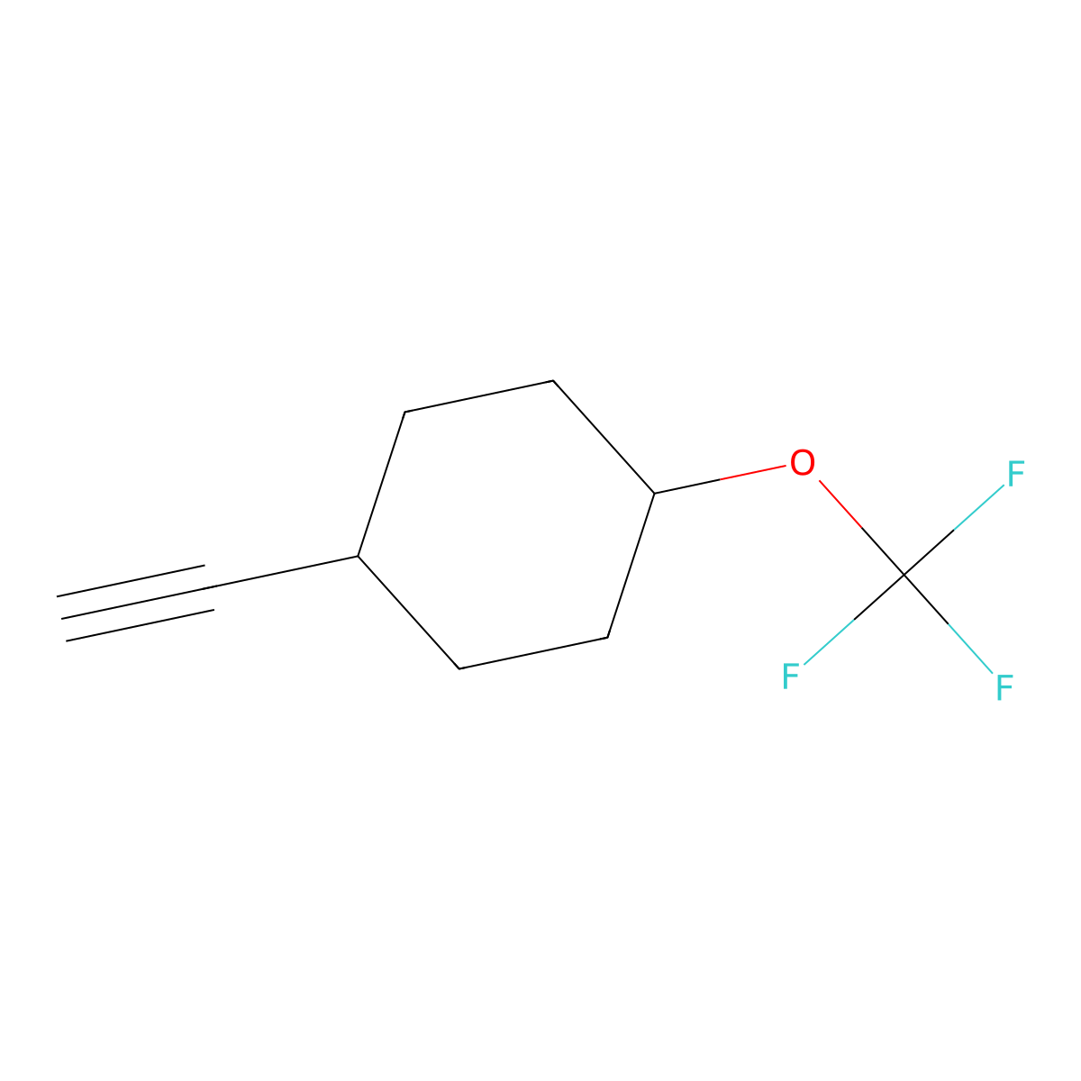 trans-1-Ethynyl-4-(trifluoromethoxy)cyclohexane molecular structure, CAS 2231663-36-6