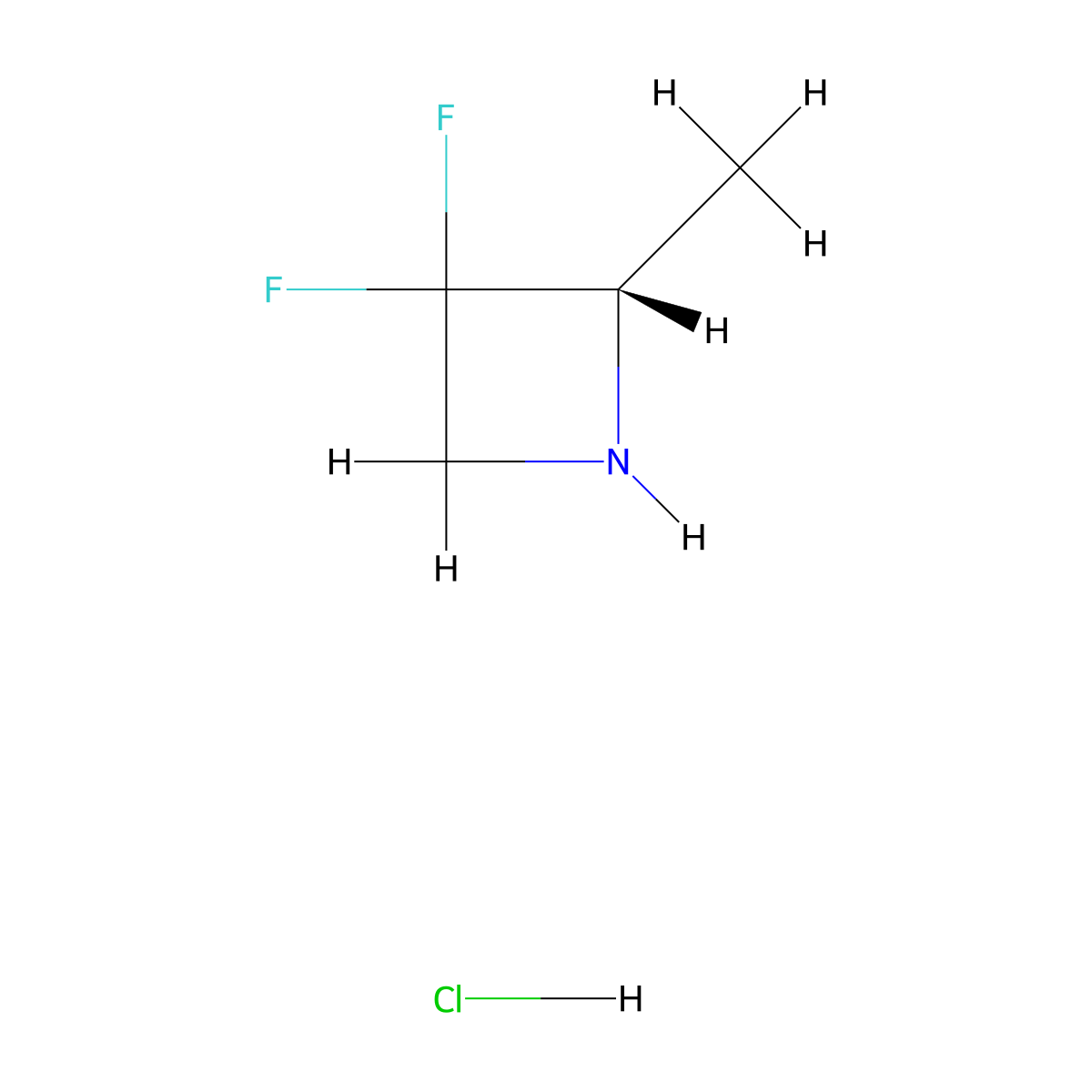(2S)-3,3-difluoro-2-methylazetidine hydrochloride molecular structure, CAS 2231663-51-5