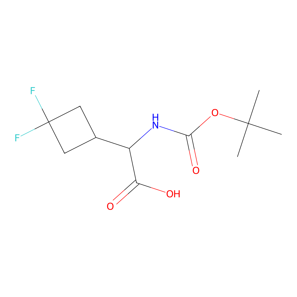 (2R)-2-(tert-butoxycarbonylamino)-2-(3,3-difluorocyclobutyl)acetic acid molecular structure, CAS 2231663-53-7