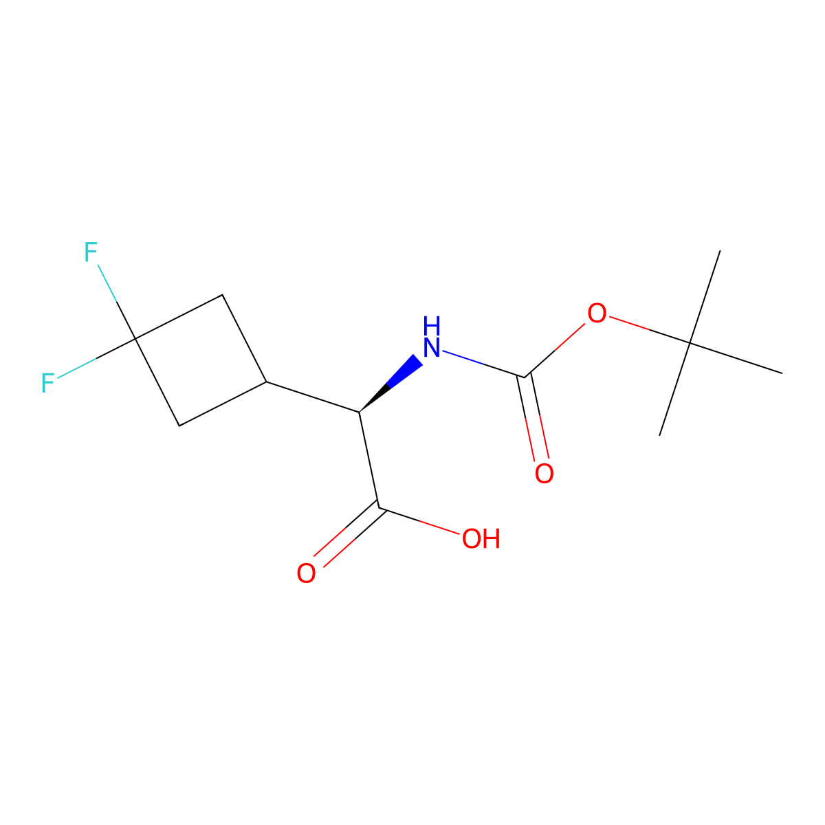 (2R)-2-(tert-butoxycarbonylamino)-2-(3,3-difluorocyclobutyl)acetic acid molecular structure, CAS 2231663-53-7