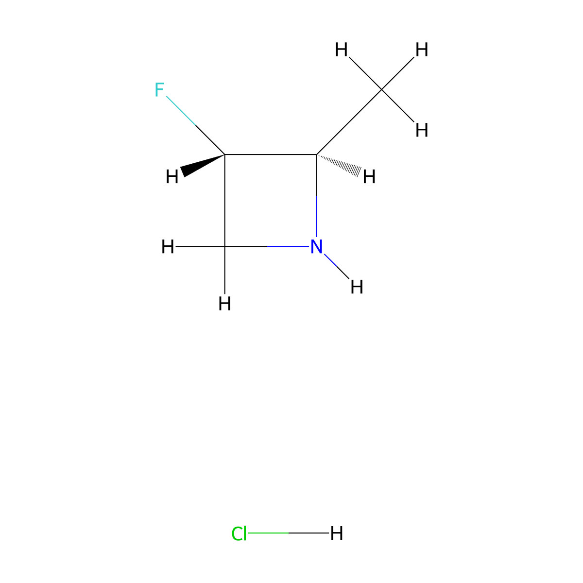 (2R,3S)-3-fluoro-2-methylazetidine hydrochloride molecular structure, CAS 2231663-72-0