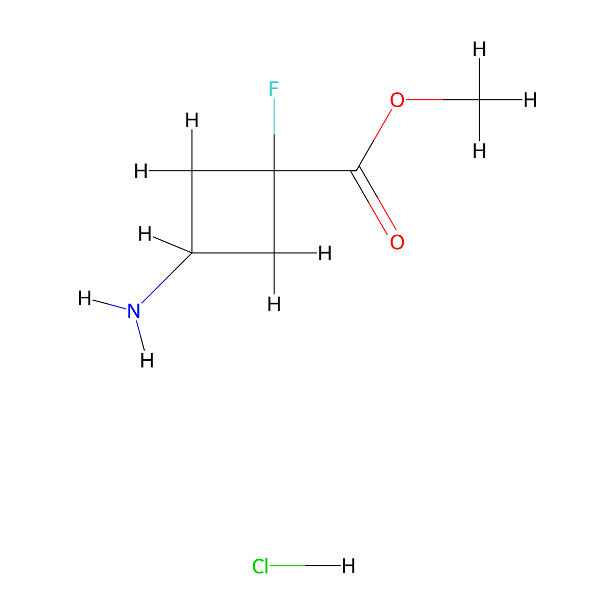 Rac-methyl (1r,3r)-3-amino-1-fluorocyclobutane-1-carboxylate hydrochloride molecular structure, CAS 2231663-84-4