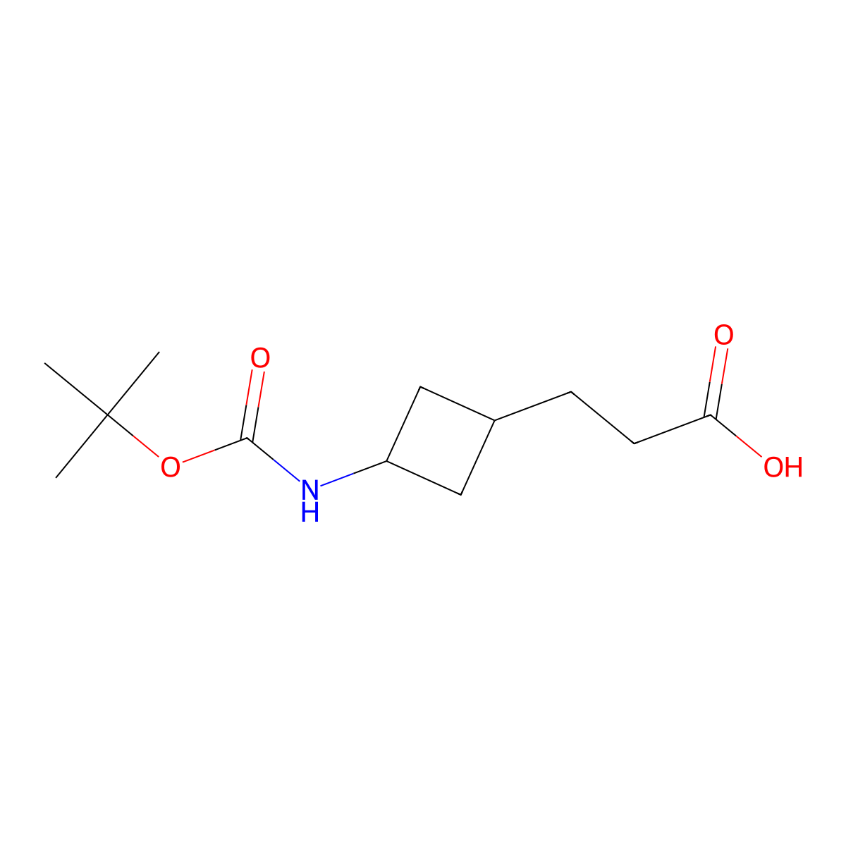3-[(1s,3r)-3-{[(Tert-butoxy)carbonyl]amino}cyclobutyl]propanoic acid molecular structure, CAS 2231664-26-7