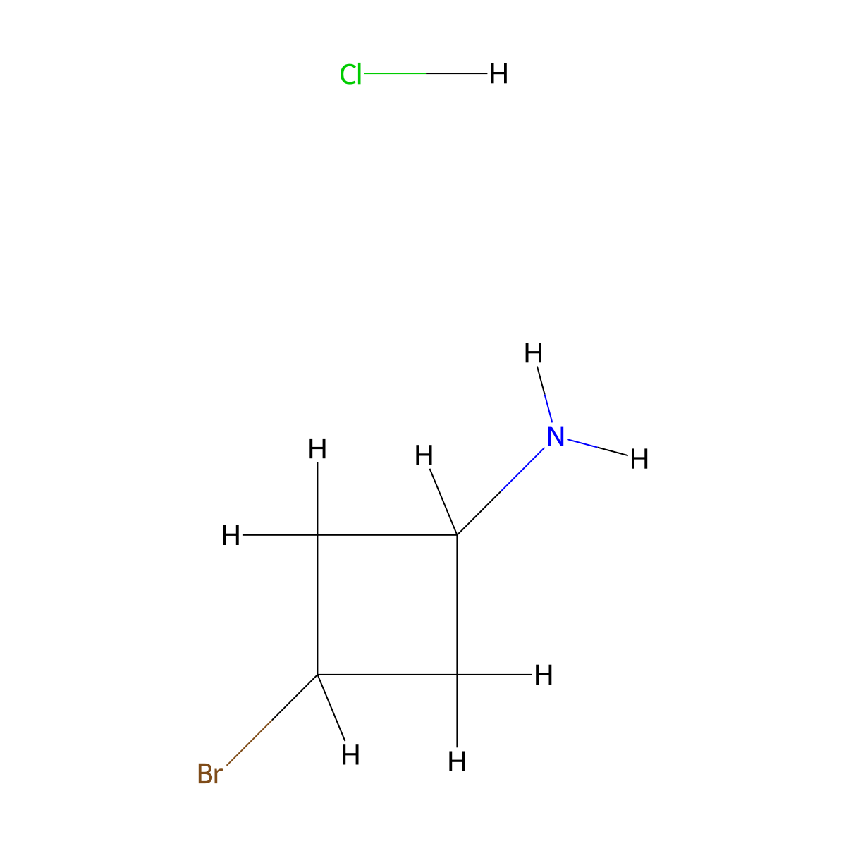 3-Bromocyclobutan-1-amine hydrochloride molecular structure, CAS 2231664-39-2