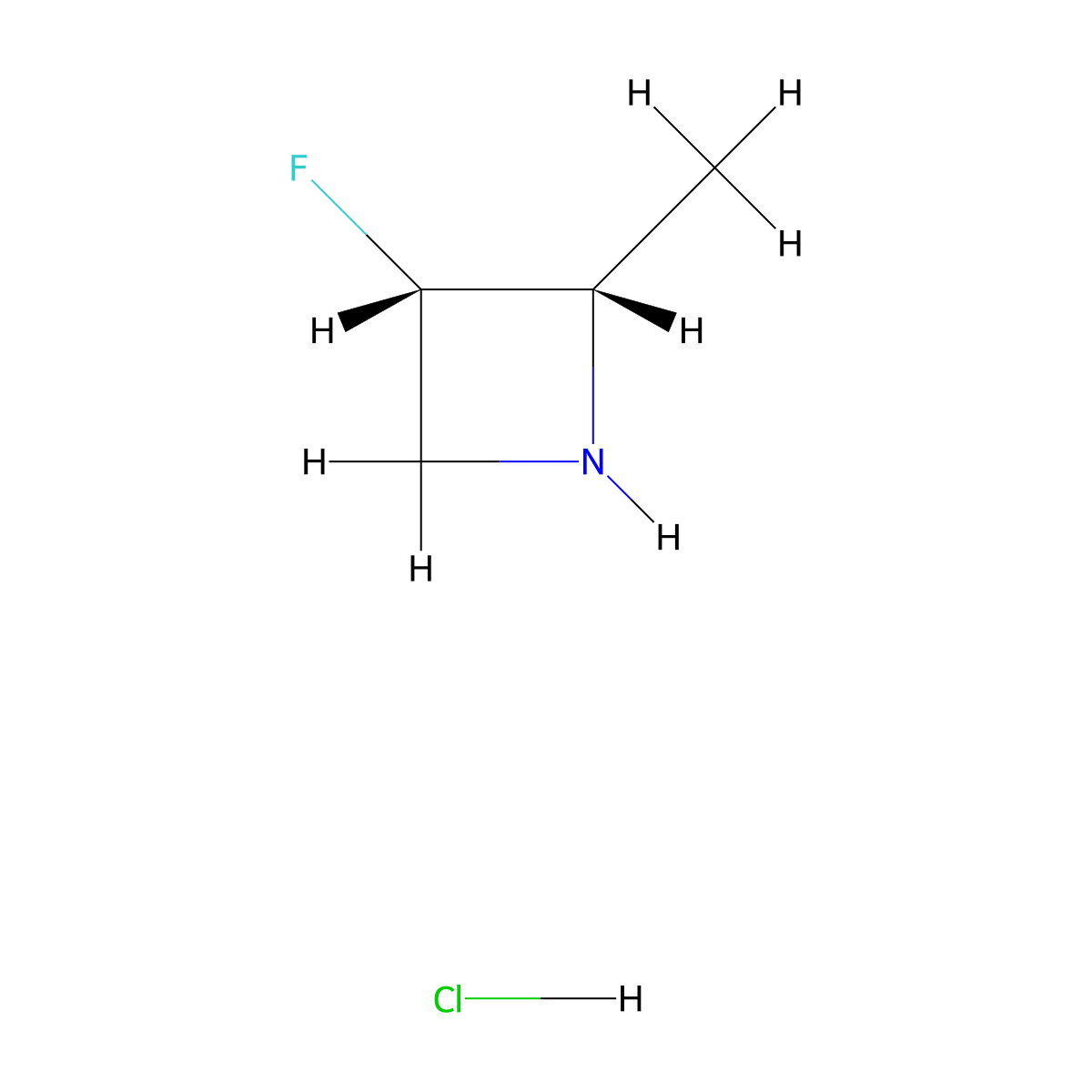 (2S,3S)-3-fluoro-2-methylazetidine hydrochloride molecular structure, CAS 2231664-75-6