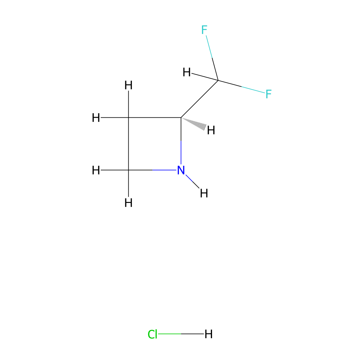 (2S)-2-(difluoromethyl)azetidine;hydrochloride molecular structure, CAS 2231664-99-4