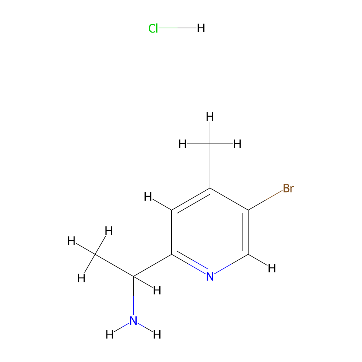 1-(5-Bromo-4-methylpyridin-2-yl)ethan-1-amine hydrochloride molecular structure, CAS 2231665-15-7