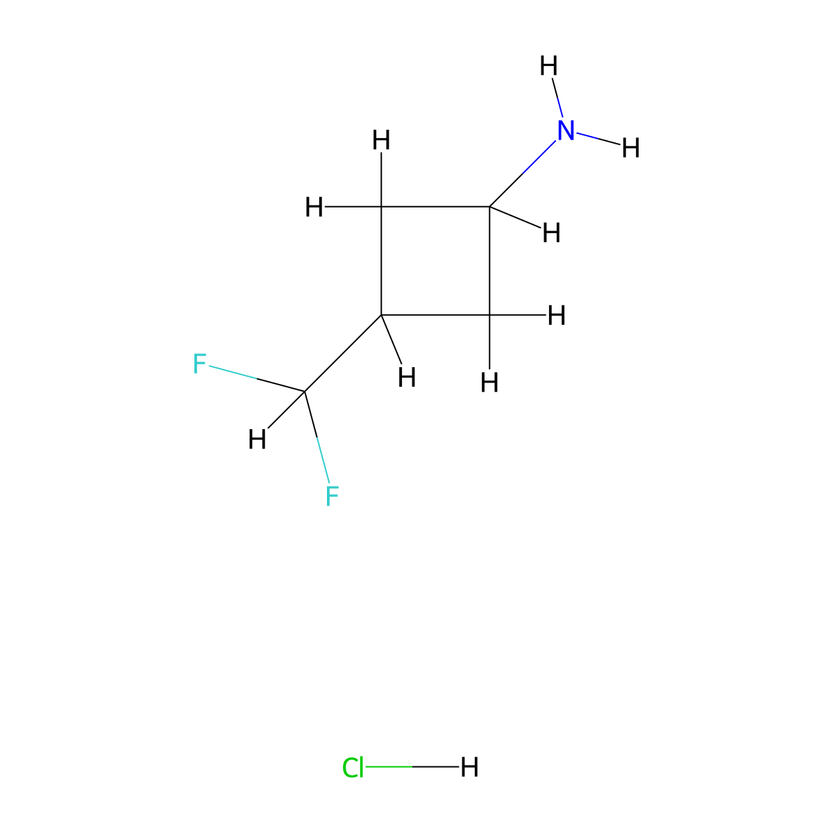 3-(Difluoromethyl)cyclobutan-1-amine hydrochloride molecular structure, CAS 2231665-50-0
