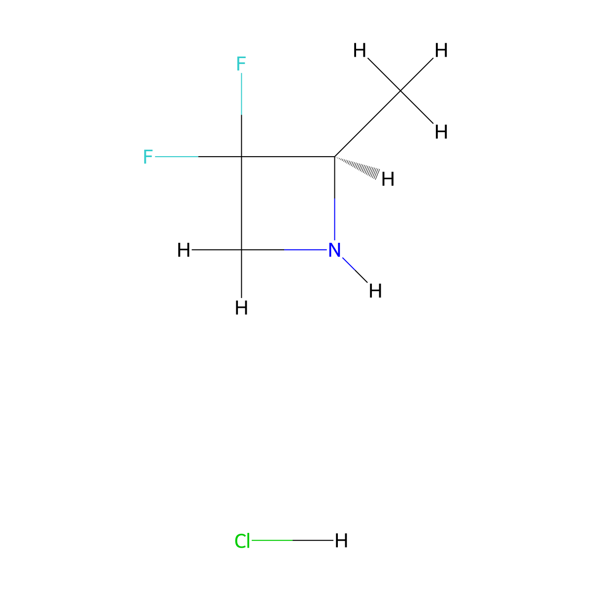 (2R)-3,3-difluoro-2-methyl-azetidine;hydrochloride molecular structure, CAS 2231665-78-2