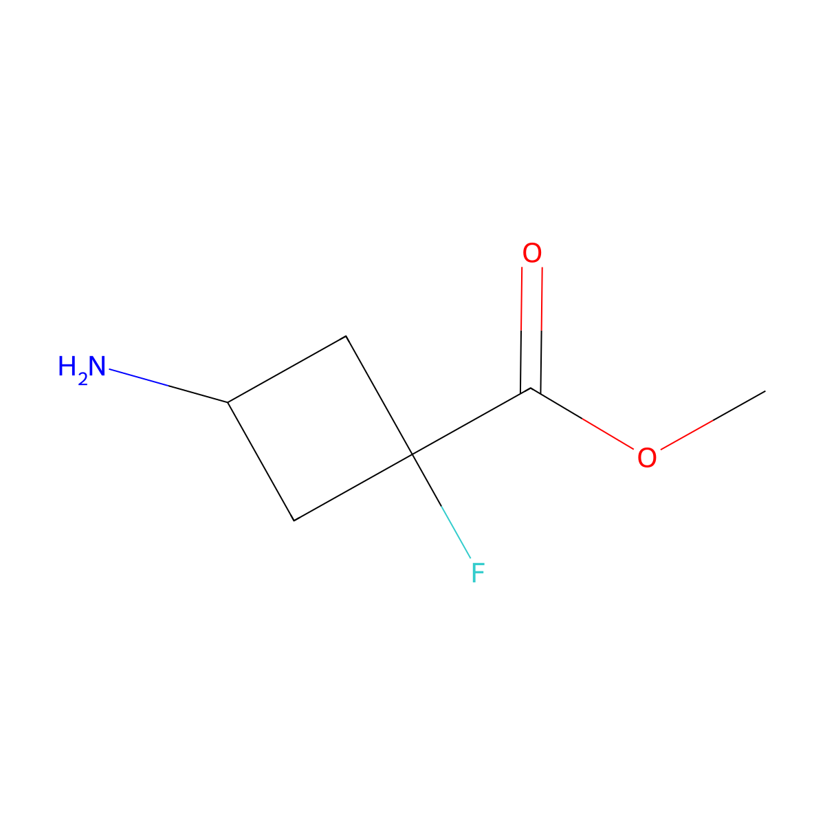 Methyl 3-amino-1-fluorocyclobutane-1-carboxylate molecular structure, CAS 2231665-96-4
