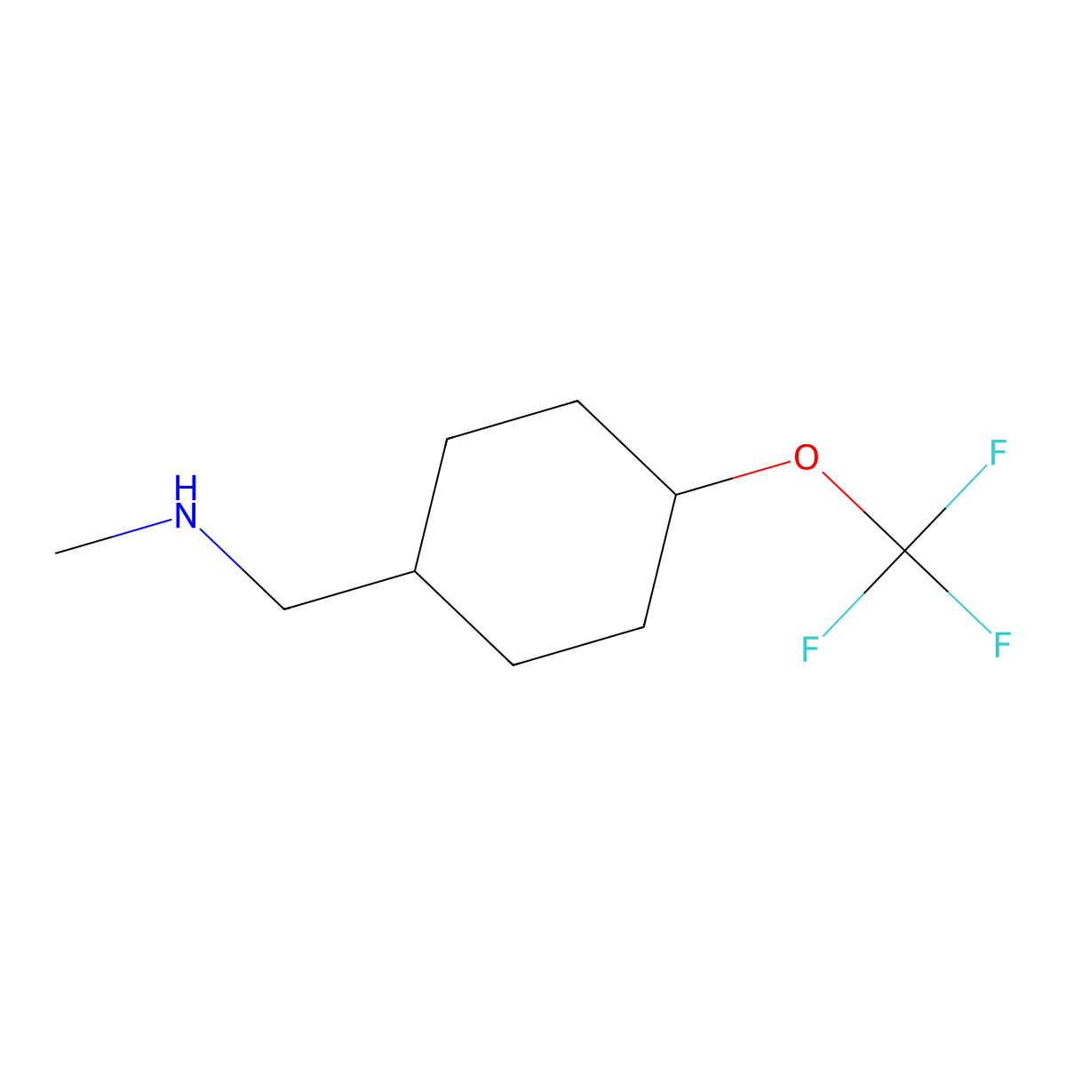 trans-N-methyl-1-[4-(trifluoromethoxy)cyclohexyl]methanamine molecular structure, CAS 2231666-02-5