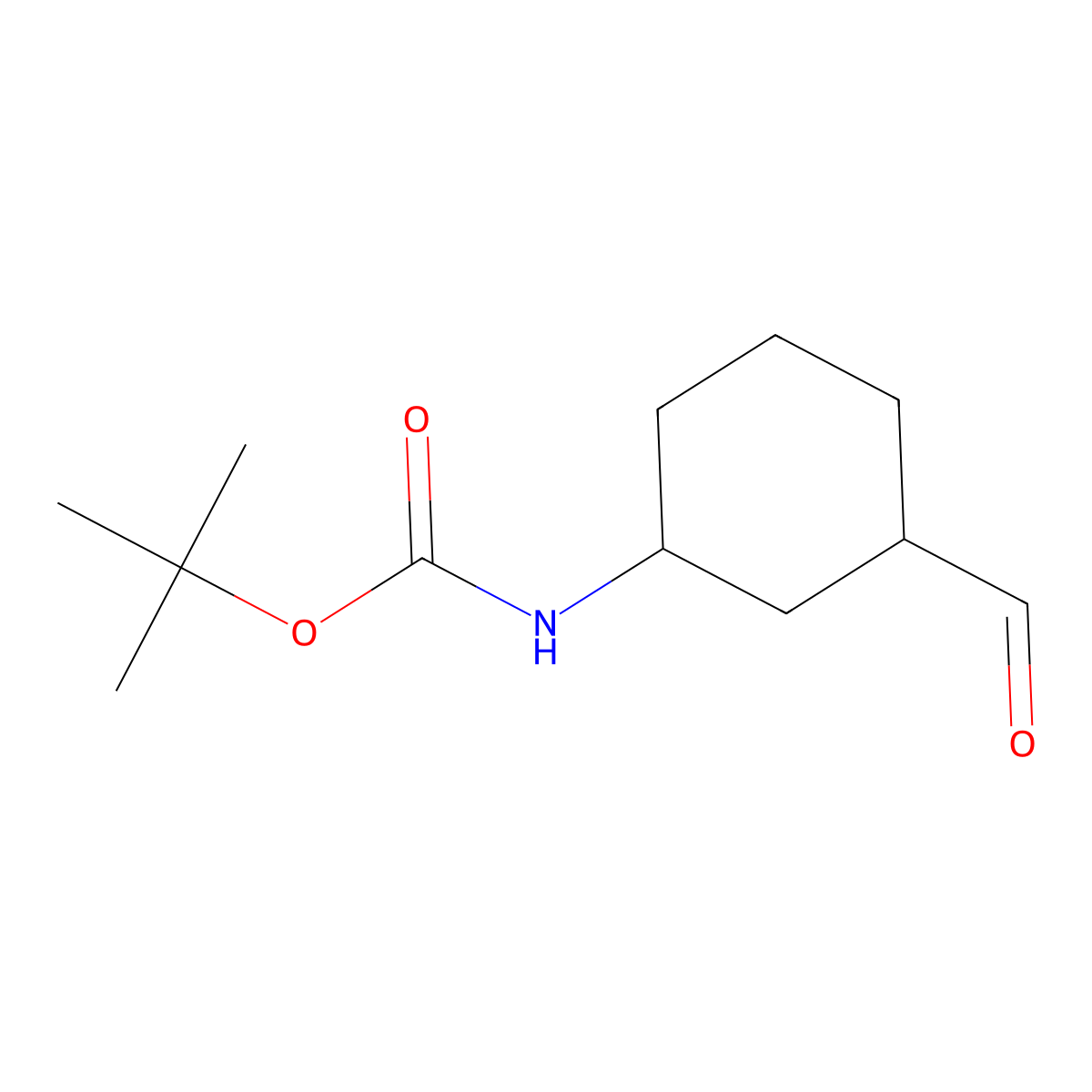 tert-butyl N-[(1R,3R)-3-formylcyclohexyl]carbamate molecular structure, CAS 2231666-36-5