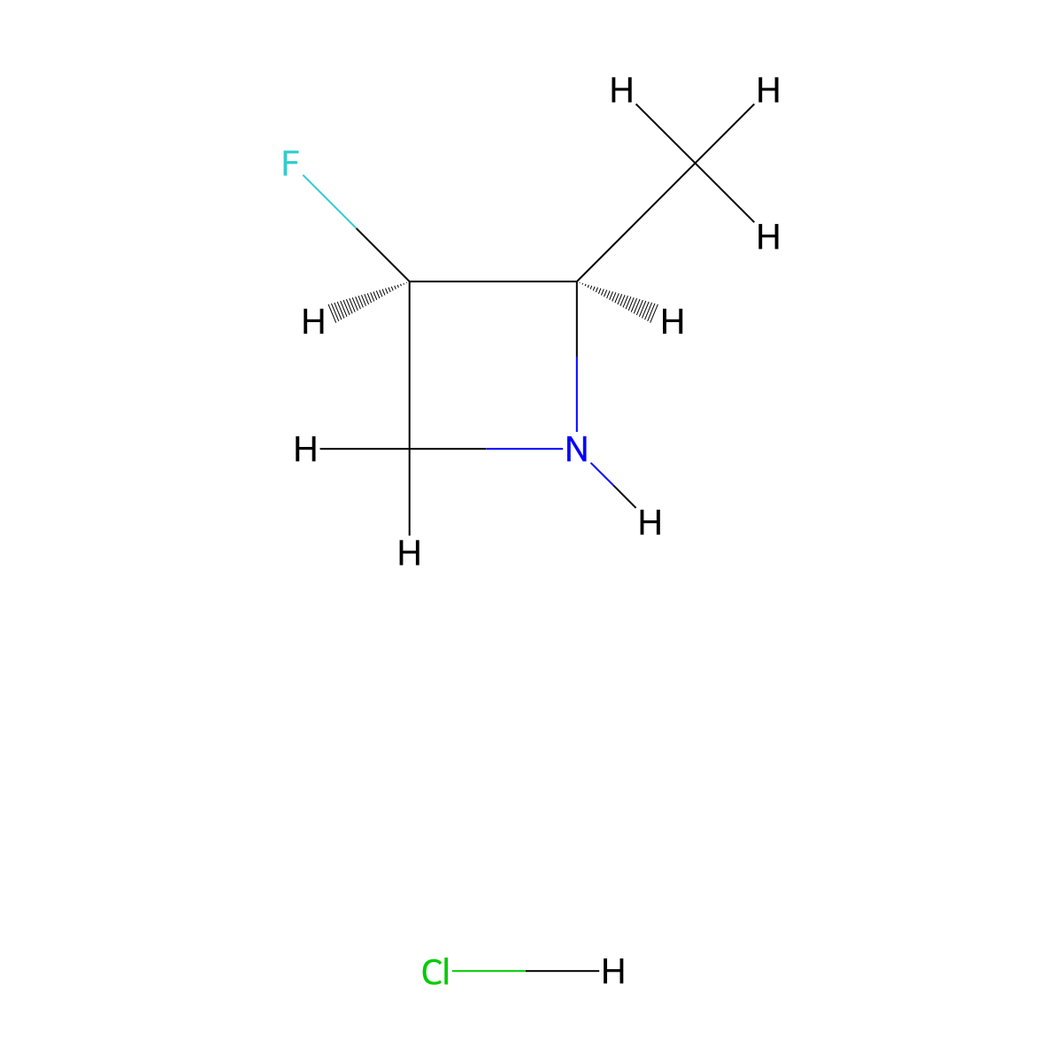 (2R,3R)-3-fluoro-2-methyl-azetidine;hydrochloride molecular structure, CAS 2231666-48-9