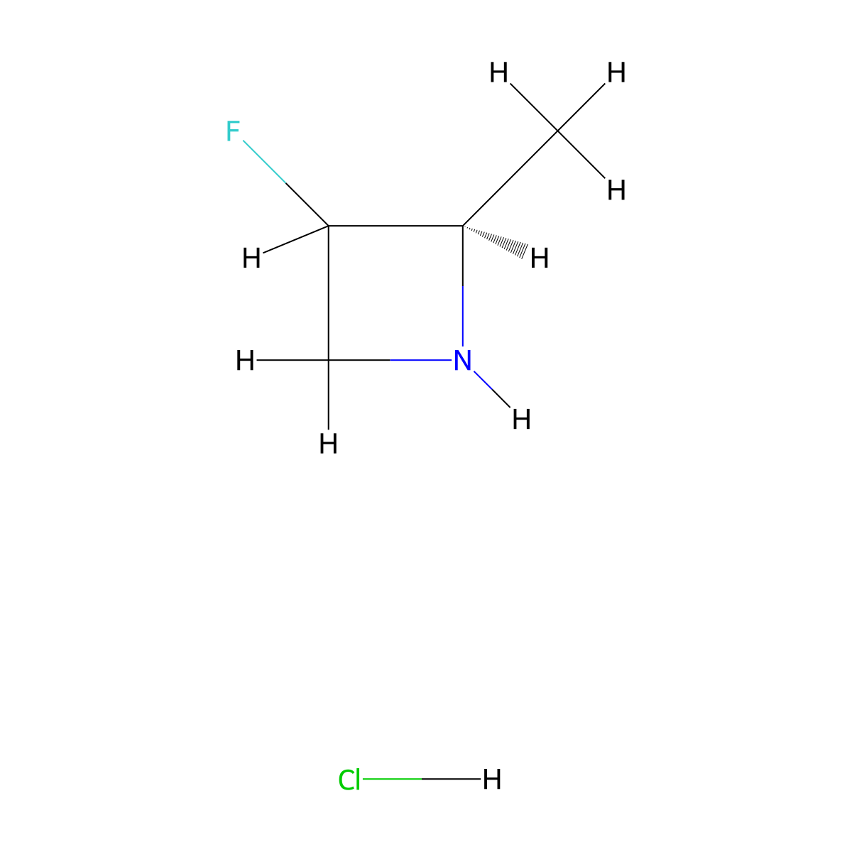(2R)-3-fluoro-2-methyl-azetidine;hydrochloride molecular structure, CAS 2231670-03-2