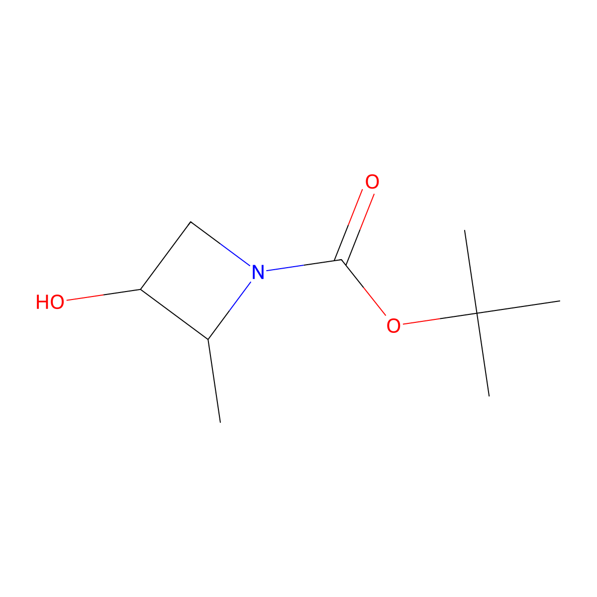 tert-butyl (2R)-3-hydroxy-2-methylazetidine-1-carboxylate molecular structure, CAS 2231670-04-3