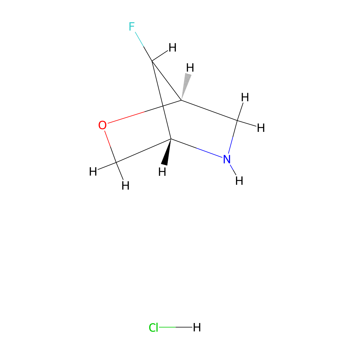 (1R,4R)-7-fluoro-2-oxa-5-azabicyclo[2.2.1]heptane hydrochloride molecular structure, CAS 2231670-11-2