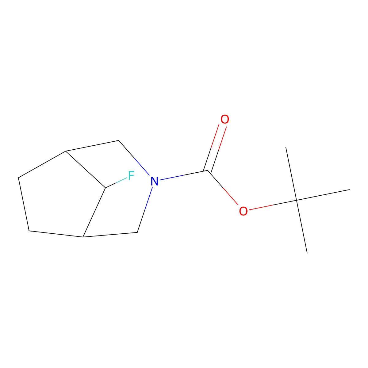 Tert-butyl 8-fluoro-3-azabicyclo[3.2.1]octane-3-carboxylate molecular structure, CAS 2231672-88-9