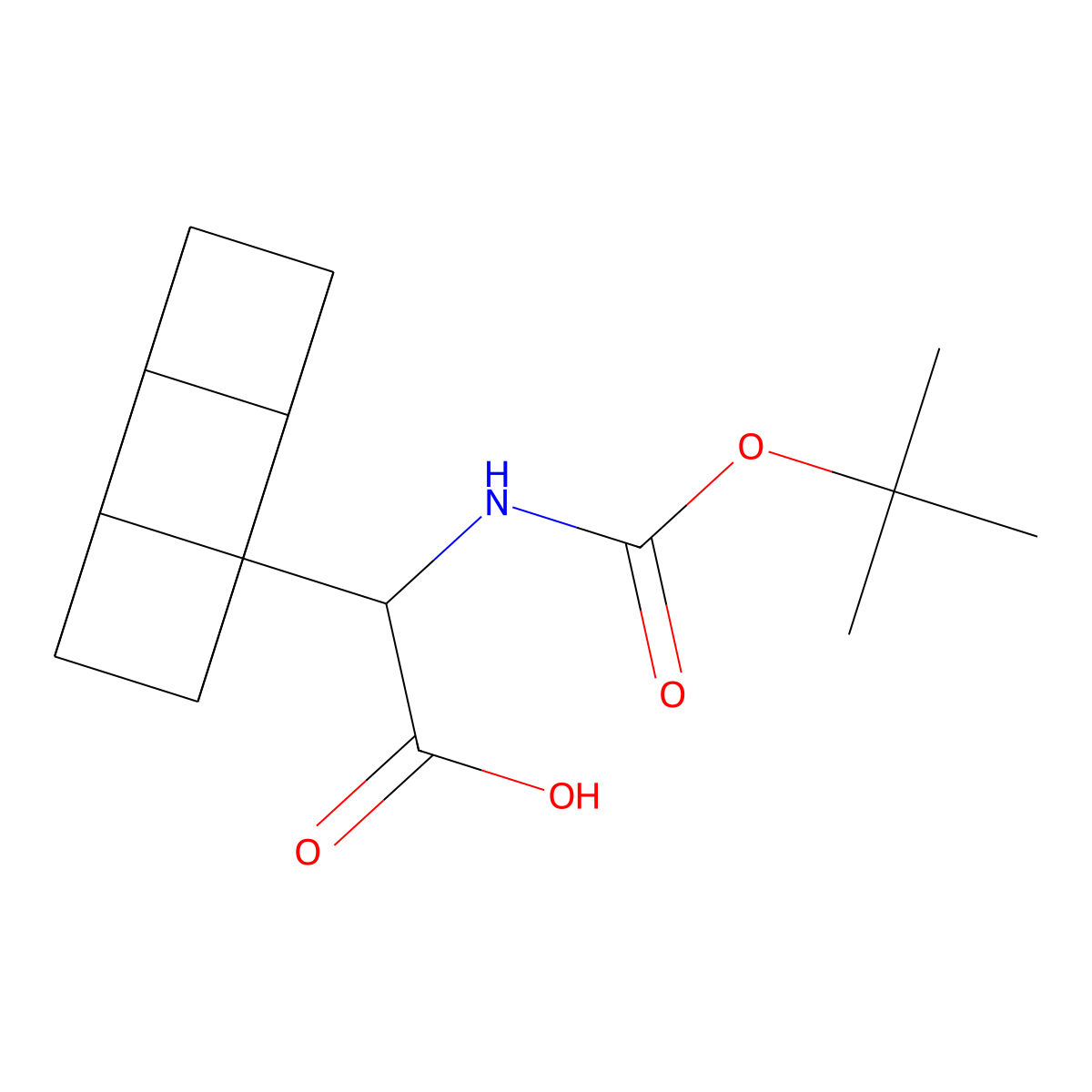2-((tert-Butoxycarbonyl)amino)-2-(cuban-1-yl)acetic acid molecular structure, CAS 2231672-90-3