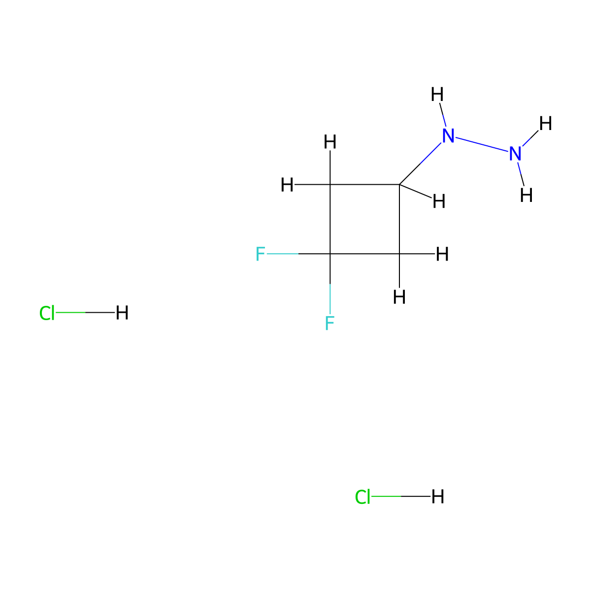 (3,3-Difluorocyclobutyl)hydrazine dihydrochloride molecular structure, CAS 2231672-94-7
