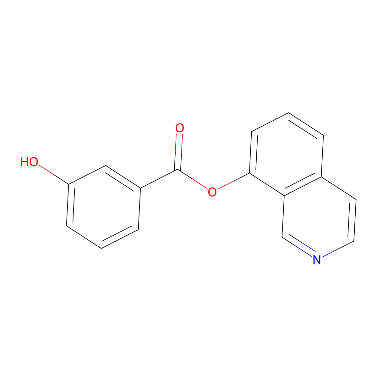 Isoquinolin-8-yl 3-hydroxybenzoate molecular structure, CAS 2231672-95-8