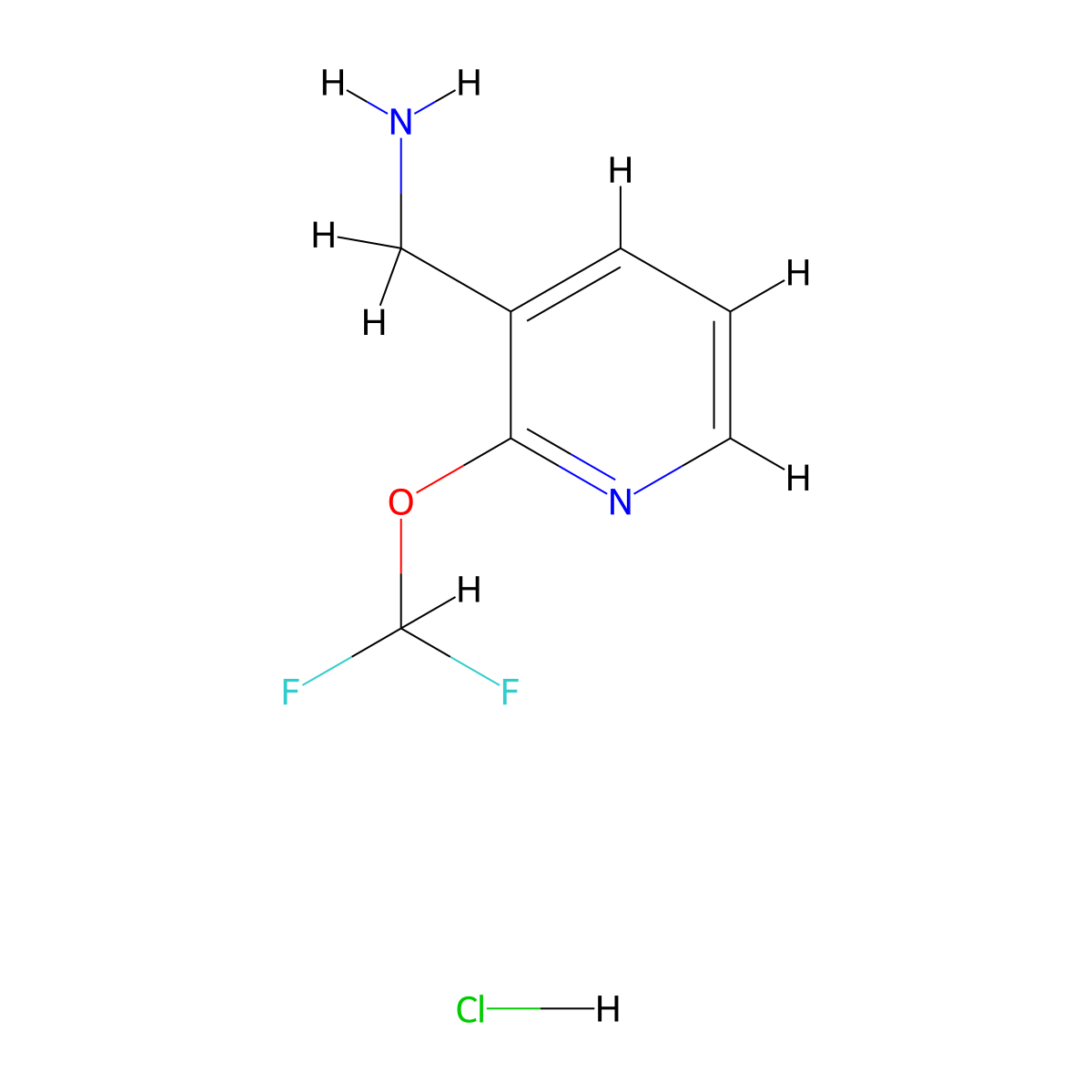 (2-(Difluoromethoxy)pyridin-3-yl)methanamine hydrochloride molecular structure, CAS 2231672-97-0