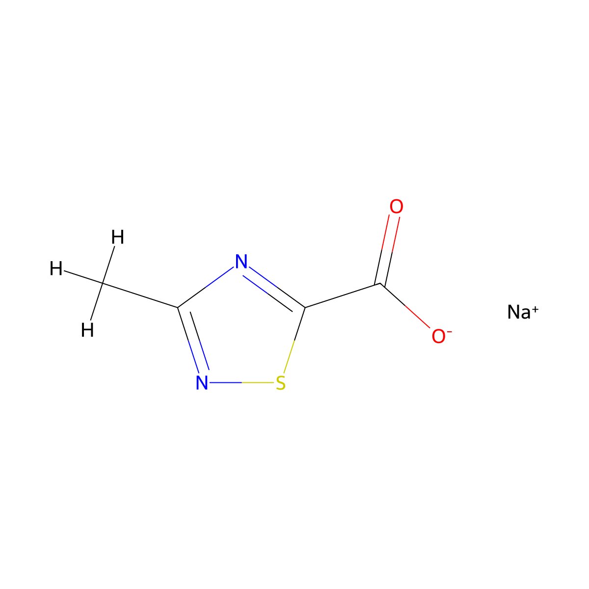 Sodium 3-methyl-1,2,4-thiadiazole-5-carboxylate molecular structure, CAS 2231673-03-1
