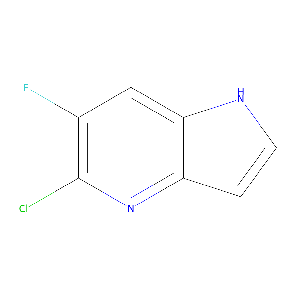 5-chloro-6-fluoro-1H-pyrrolo[3,2-b]pyridine molecular structure, CAS 2231673-18-8