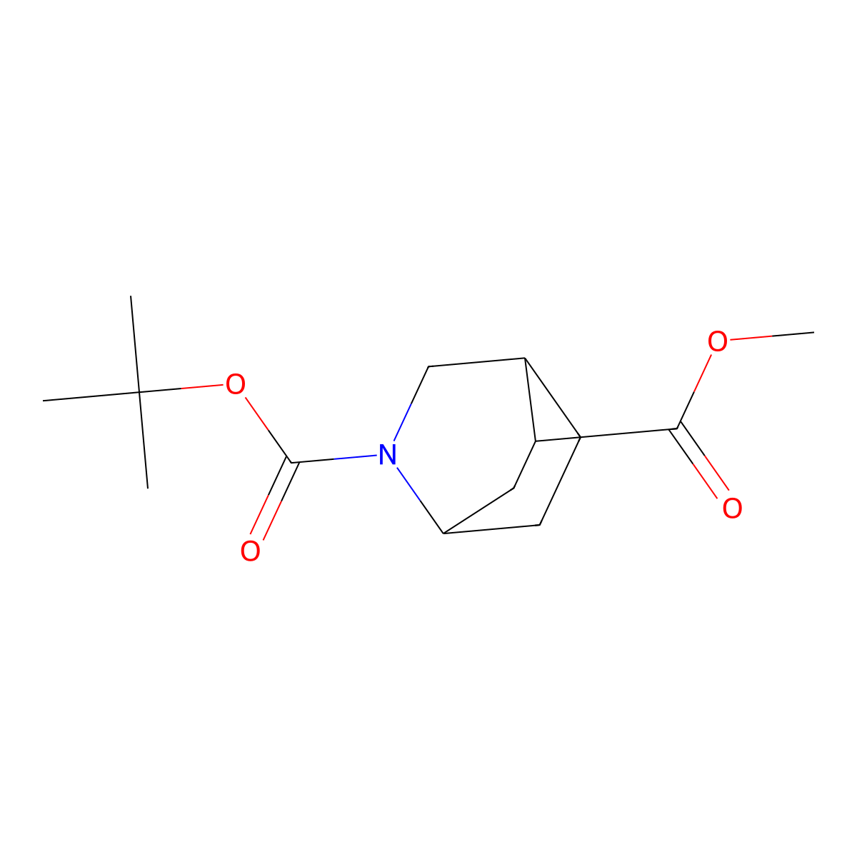 O2-tert-butyl O5-methyl 2-azabicyclo[2.2.2]octane-2,5-dicarboxylate molecular structure, CAS 2231673-34-8