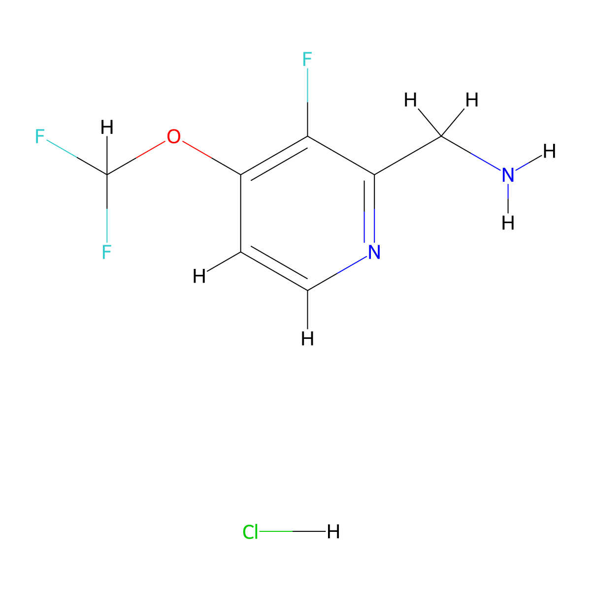 (4-(Difluoromethoxy)-3-fluoropyridin-2-yl)methanamine hydrochloride molecular structure, CAS 2231673-38-2