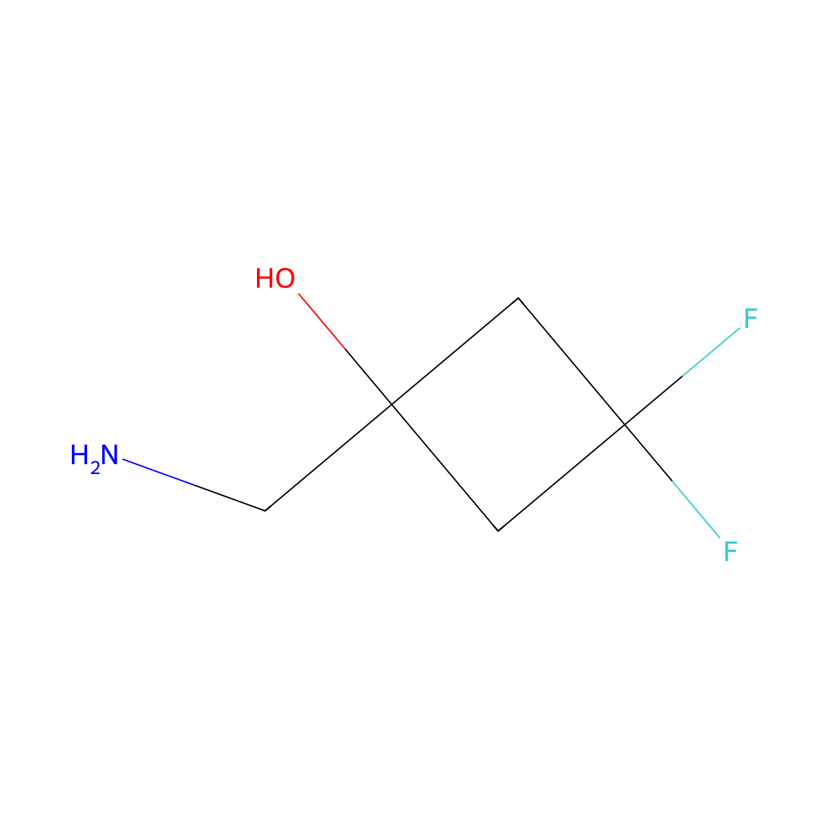 1-(Aminomethyl)-3,3-difluoro-cyclobutanol molecular structure, CAS 2231673-40-6