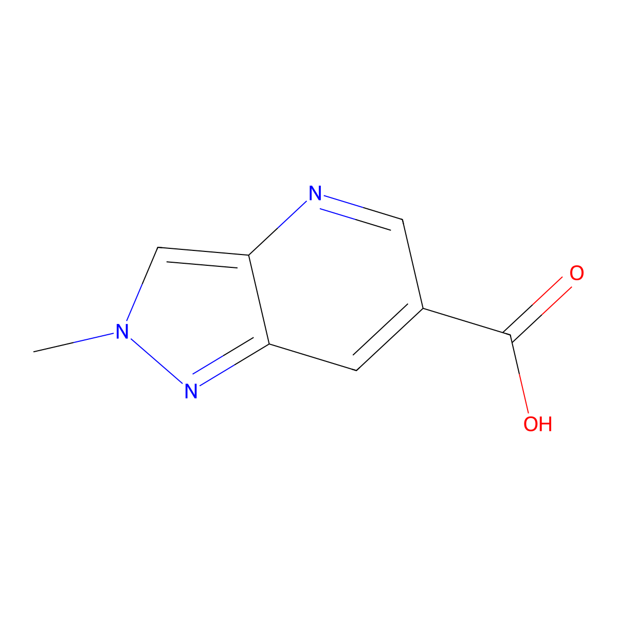 2-methyl-2H-pyrazolo[4,3-b]pyridine-6-carboxylic acid molecular structure, CAS 2231673-41-7