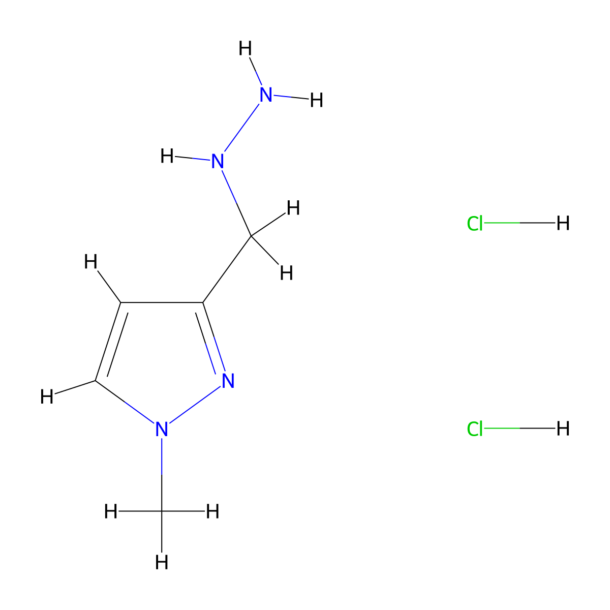 (1-Methylpyrazol-3-yl)methylhydrazine;dihydrochloride molecular structure, CAS 2231673-46-2