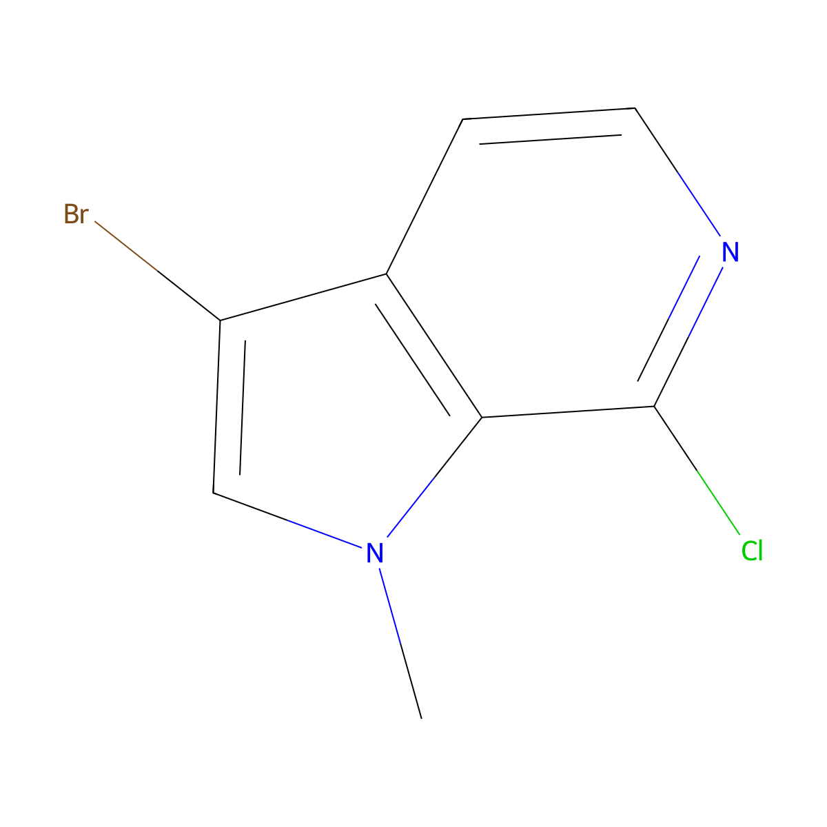 3-bromo-7-chloro-1-methyl-1H-pyrrolo[2,3-c]pyridine molecular structure, CAS 2231673-48-4