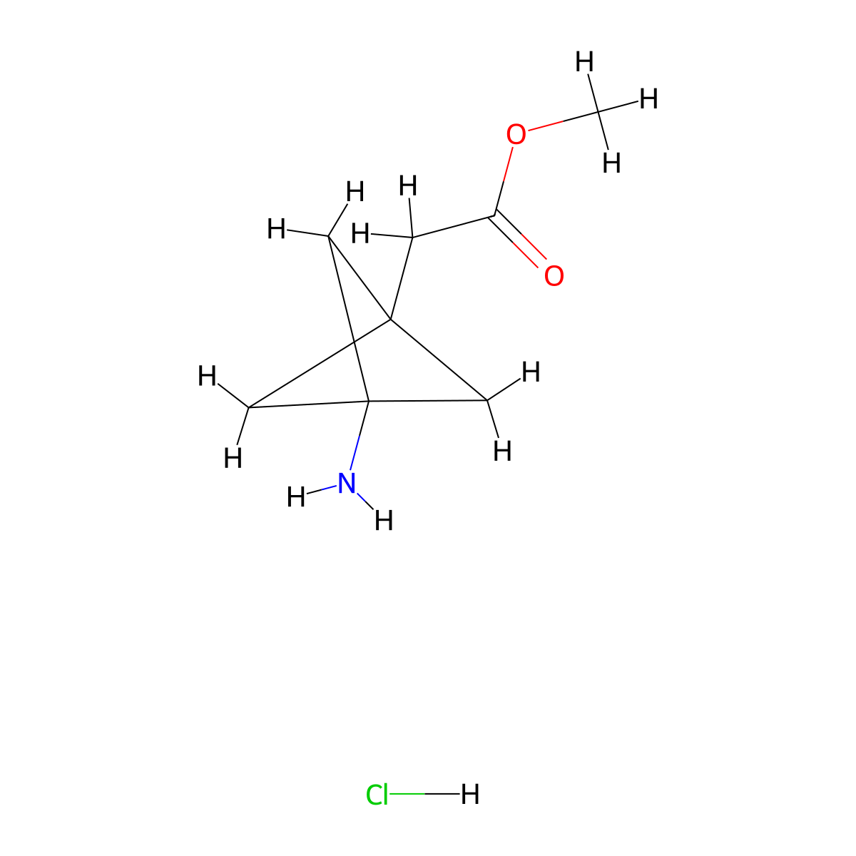 Methyl 2-{3-aminobicyclo[1.1.1]pentan-1-yl}acetate hydrochloride molecular structure, CAS 2231673-55-3