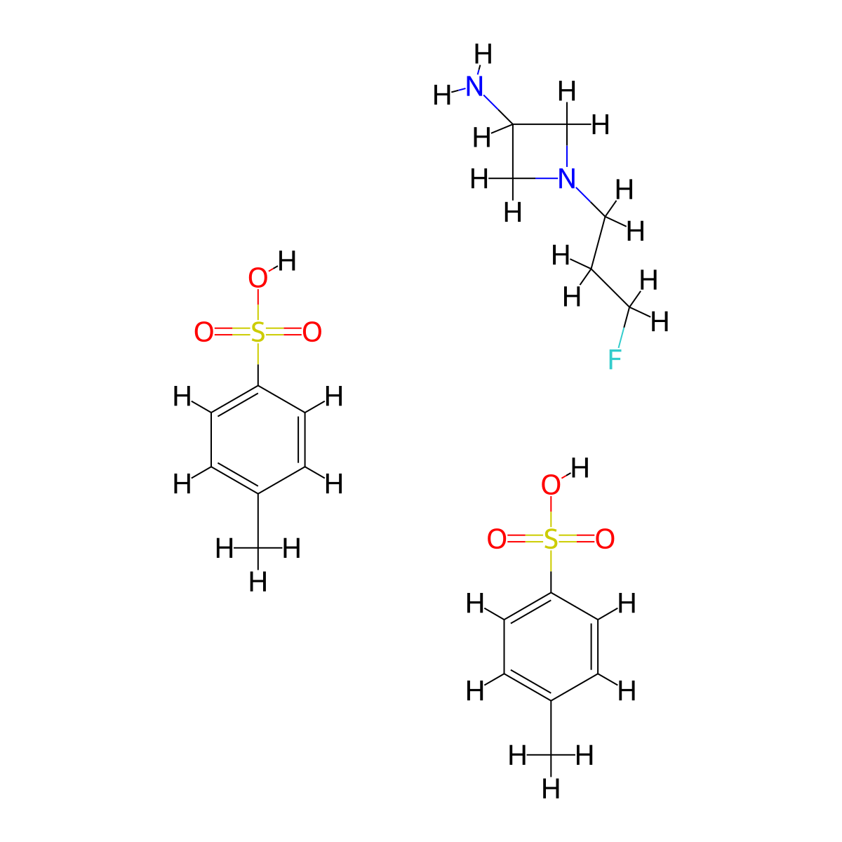 1-(3-Fluoropropyl)azetidin-3-amine bis(4-methylbenzenesulfonate) molecular structure, CAS 2231673-65-5
